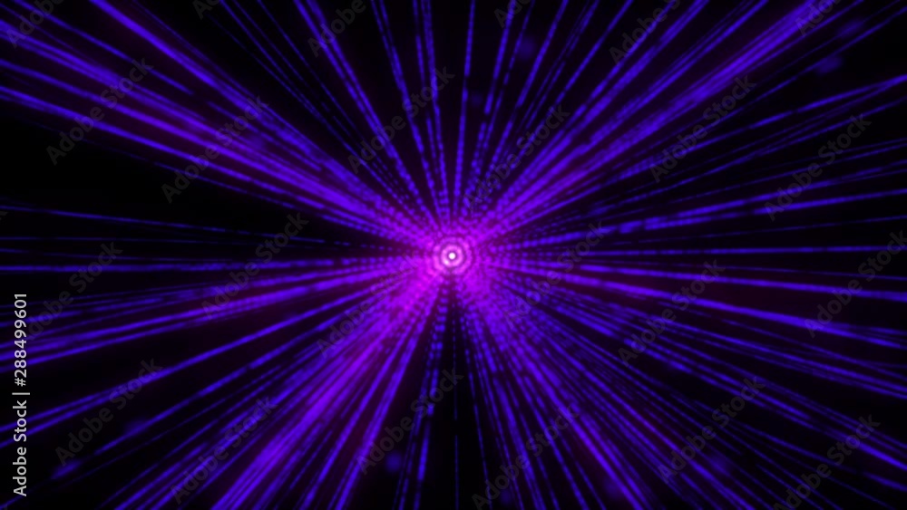 Poster technology loop line futuristic speed of light explosion in galaxy motion background. 4k colorful cr