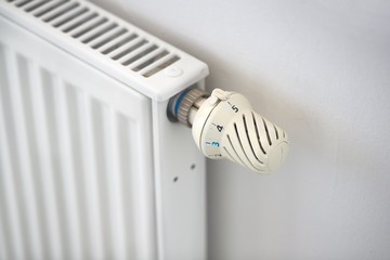 Heating radiator detail in a room