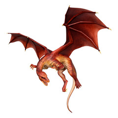 Fototapeta premium 3D Rendering Fairy Tale Dragon on White