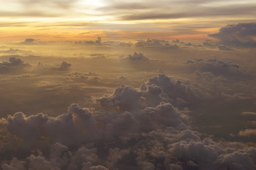 sunrise view from the window of an airplane