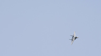 Fighter jet during low altitude flight