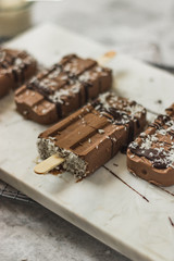 Vegan Chocolate Ice Cream Popsicles