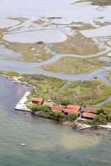 Vue aérienne basin d'Arcachon, en Aquitaine, France