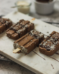 Vegan Chocolate Ice Cream Popsicles