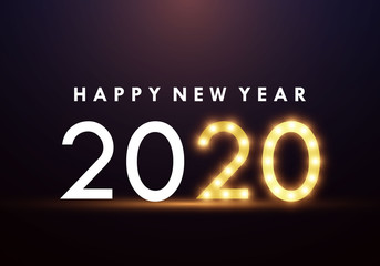 Happy New Year Greeting Cards 2020 Background Vector Illustration