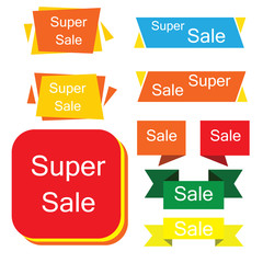 set of Sale banner template design