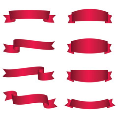 set of red arch  banner icon,