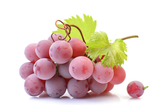 Red grape isolated on white
