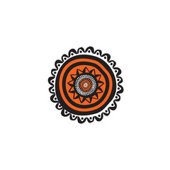 Aboriginal art dots painting icon logo design vector illustration template