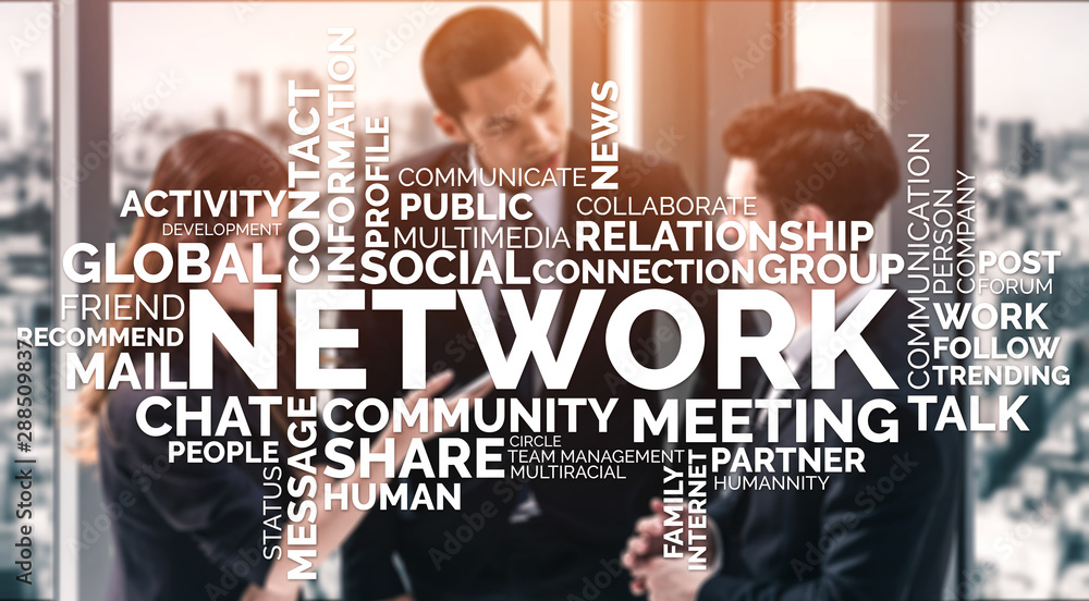 Poster human resources recruitment and people networking concept. modern graphic interface showing professi