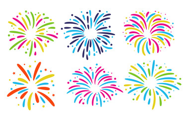 Fireworks Floor Collection. Colorful fireworks For celebrations in the New Year festival.