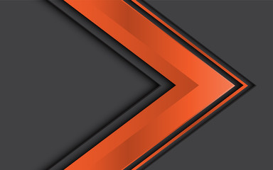 Abstract orange arrow direction on grey design modern futuristic background vector illustration.