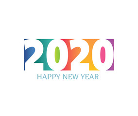 Happy new 2020 year - cute template poster banner art. Happy new year  - for invitation.