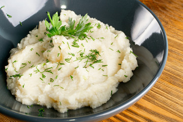 Homemade Cauliflower Puree or Colcannon with Mashed Cabbage