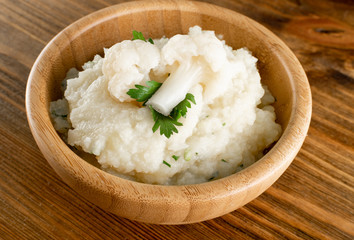 Homemade Cauliflower Puree or Colcannon with Mashed Cabbage