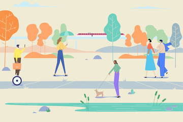 Active people in the park.