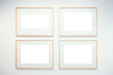 Art Gallery Museum Isolated Frame Contemporary White Wall Rectangular Clipping Path