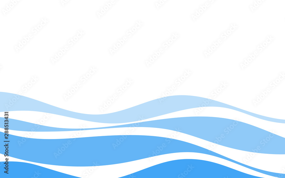 Wall mural blue lines wave concept design vector abstract background