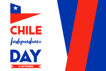 Chile Independence Day. Fiestas Patrias. Celebrate in September 18. Patriotic. Poster, card, banner, template, background. 
