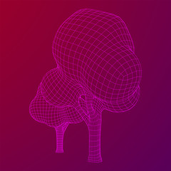 Mesh image of trees. Low poly background. Eco vector. Wireframe low poly mesh vector illustration