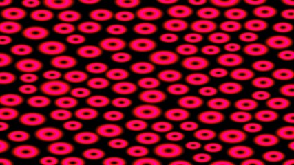 Abstract vector background with bright pattern of red neon circles. 