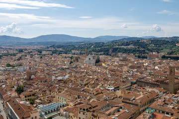 Naklejka premium Aerial panoramic view of city of Florence from cupola of Florence Cathedral