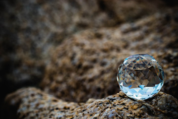 Crystal ball on the stone