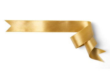 gold banners ribbons label on white - 288514611