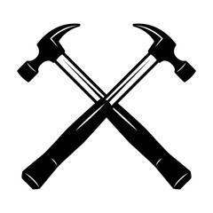 Crossed hammers. Design element for poster, flyer, card, banner. Vector illustration