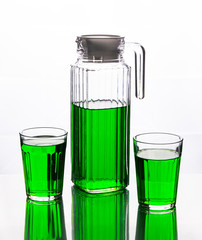 glass of water on white background