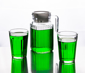 glass of water on white background