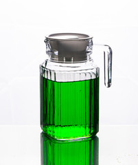 glass of water on white background