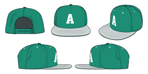 Set of vector template cap mockup