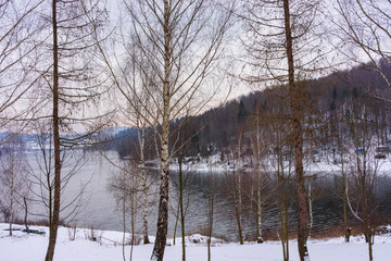 Jezioro solińskie zima
