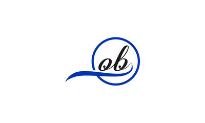 initial lowercase letter OB rounded logo on multiple backgrounds, OB Logo,  OB Initial logo.  OB  monogram logo, OB Letter mark logo design, OB Initial handwriting logo vector template