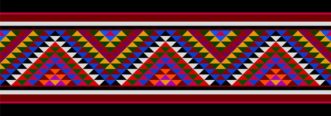 Multicolored Sadu Style Hand Weaving Arabian Patterns