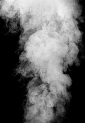 white smoke isolated, abstract powder, water spray on black background.