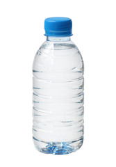 Plastic water bottle disposable (with clipping path) isolated on white background