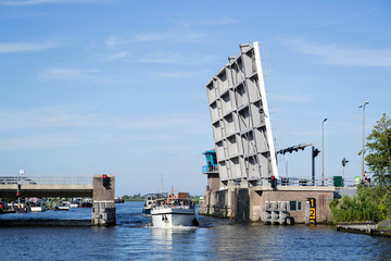 bascule bridge over canal in the Netherlands