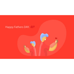 ector Illustration Of Father Holding Baby In Arm, Cartoon Flat Illustration father day