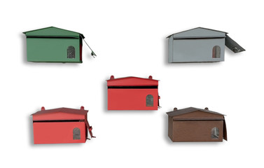 multicolored old style mailbox