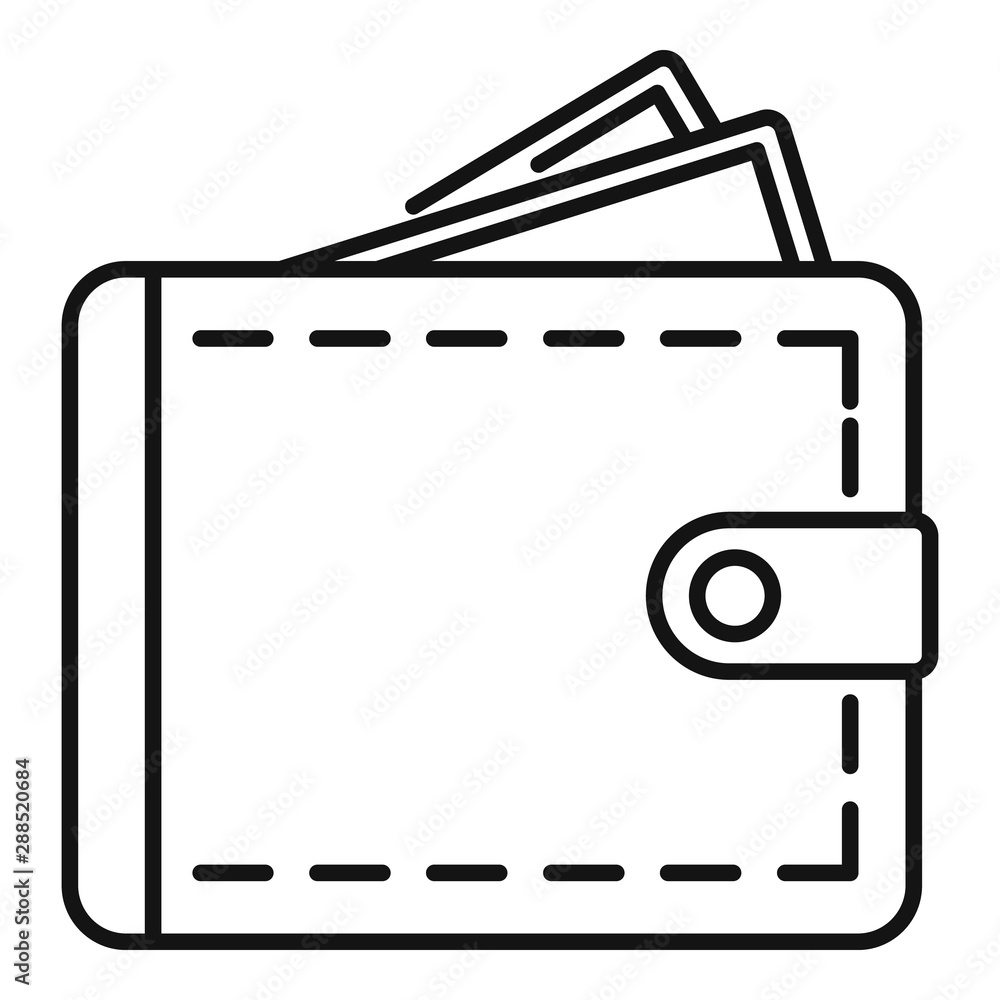 Poster personal wallet icon. outline personal wallet vector icon for web design isolated on white backgroun