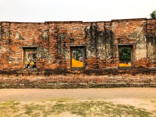 Fototapeta premium old church thai style that has old lord buddha in it. 