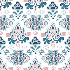 Colorful indian rug paisley ornament pattern design