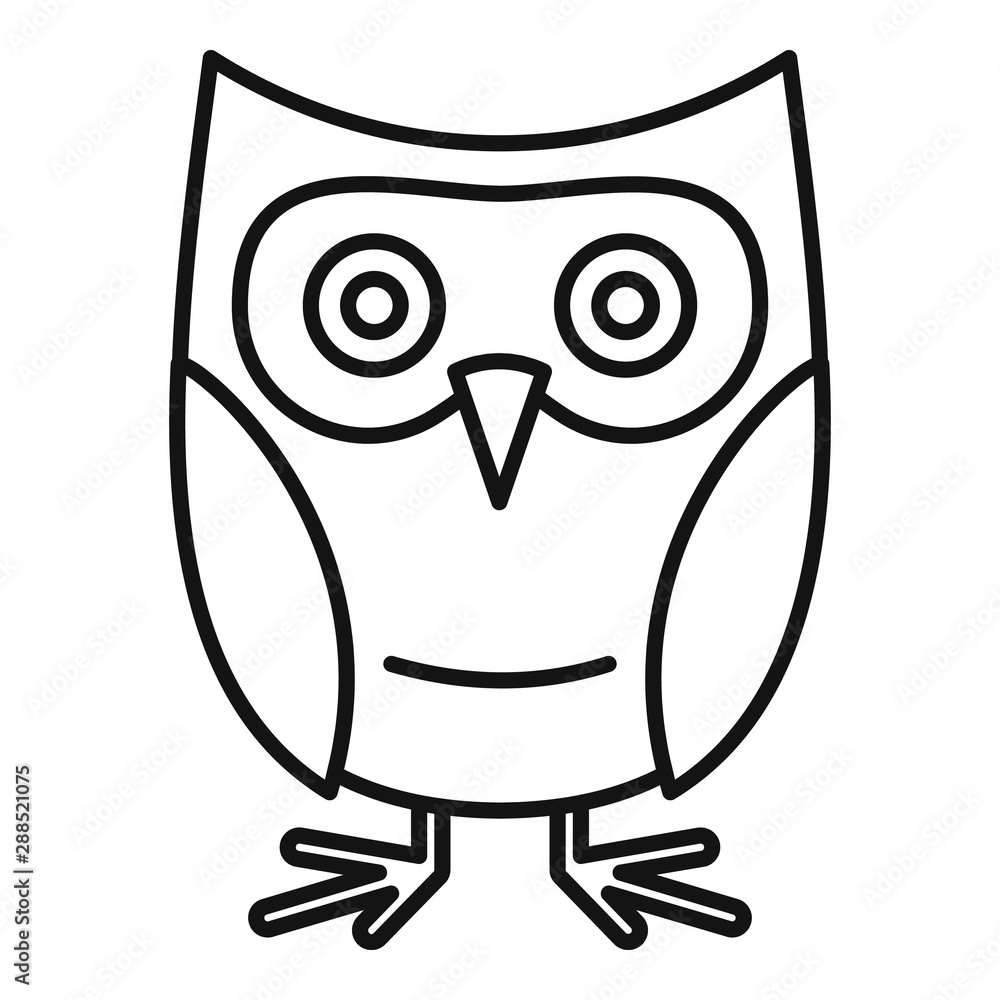 Poster owl character icon. outline owl character vector icon for web design isolated on white background