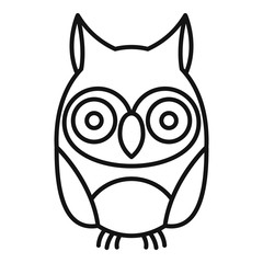 Adorable owl icon. Outline adorable owl vector icon for web design isolated on white background