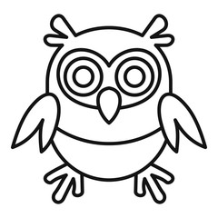 Kid owl icon. Outline kid owl vector icon for web design isolated on white background