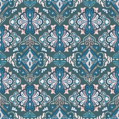 Colorful indian rug paisley ornament pattern design