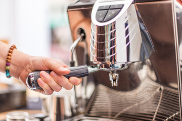 woman preparing coffee