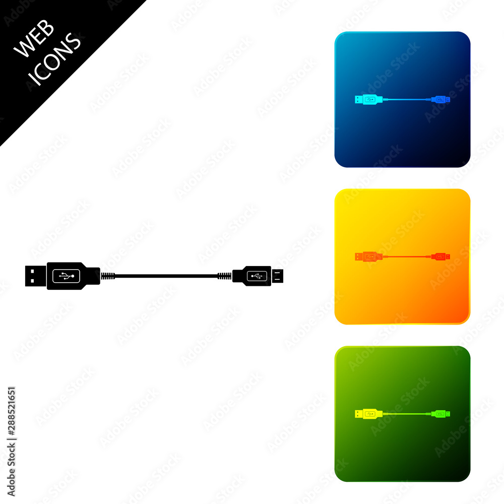 Poster usb micro cables icon isolated. connectors and sockets for pc and mobile devices. computer periphera